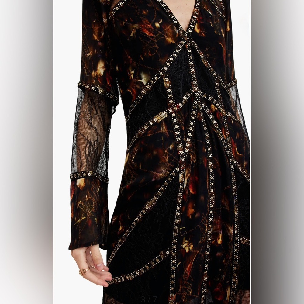 ALLSAINTS Bryn Lace Embellished Maxi Dress - Picture 3 of 8